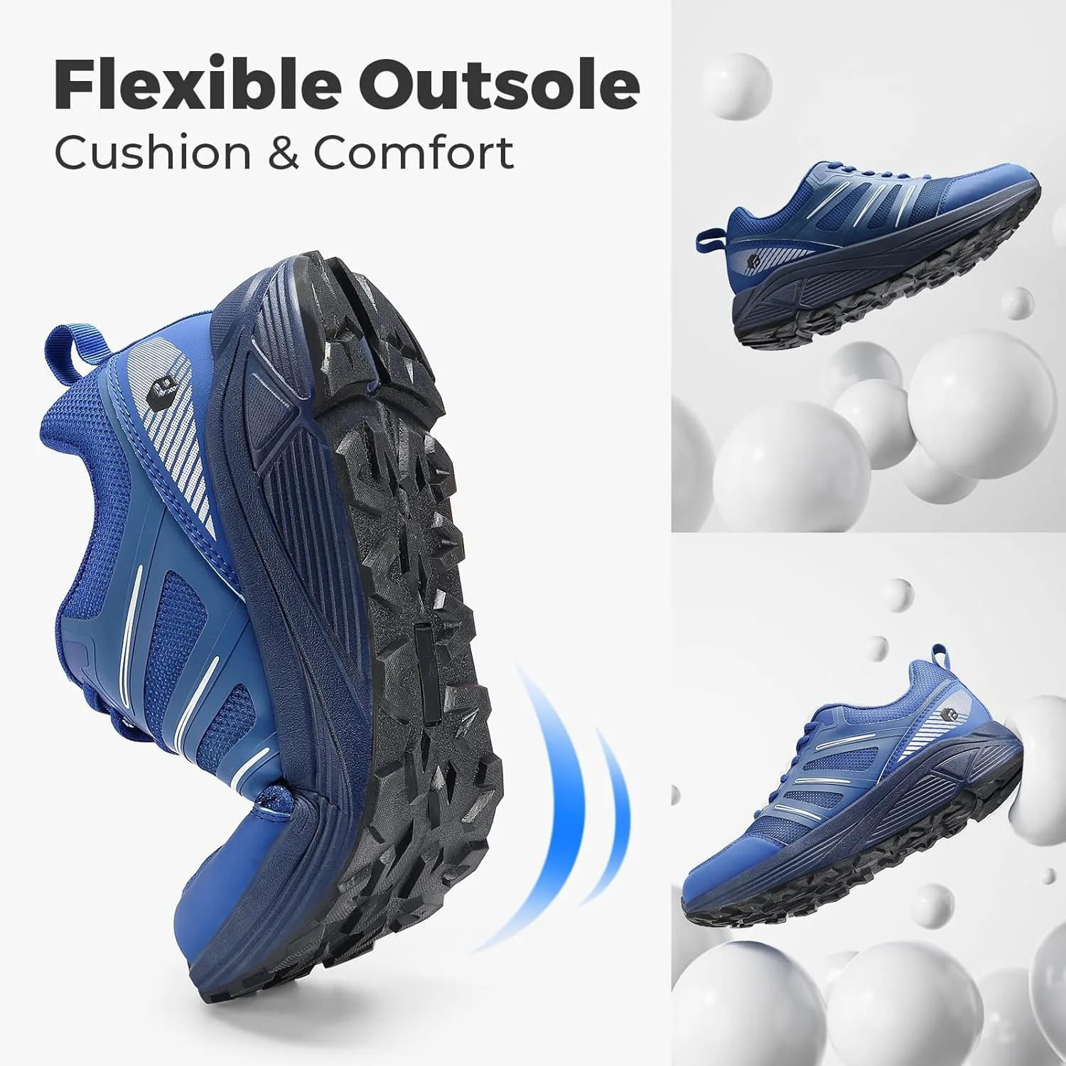 

Кроссовки FitVille Extra Wide для мужчин с широкой носочной частью, легкие кроссовки для трейл-раннинга для мужчин с диабетом, плоскостопием, болями в пятке и для облегчения плантарного фасциита, синий