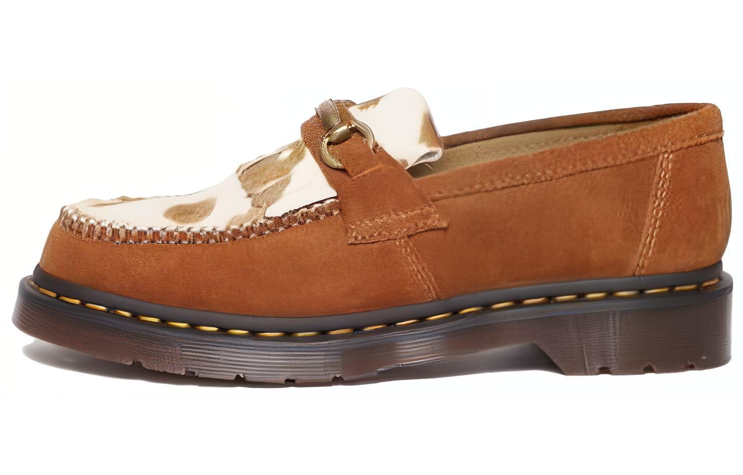 Dr.Martens Лоферы Dr. Martens Adrian Snaffle с принтом «Корова» и волосами, цвет «Пекановый коричневый»