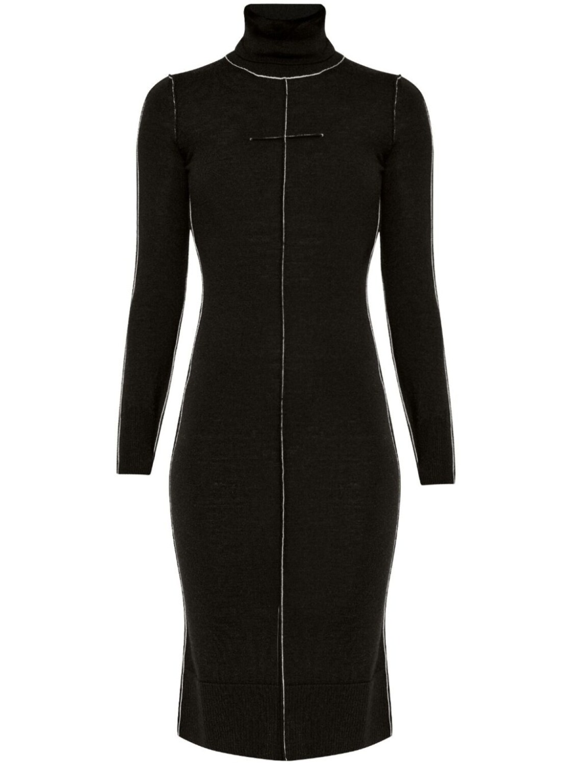 

MM6 Maison Margiela контрастное платье с длинными рукавами, черный