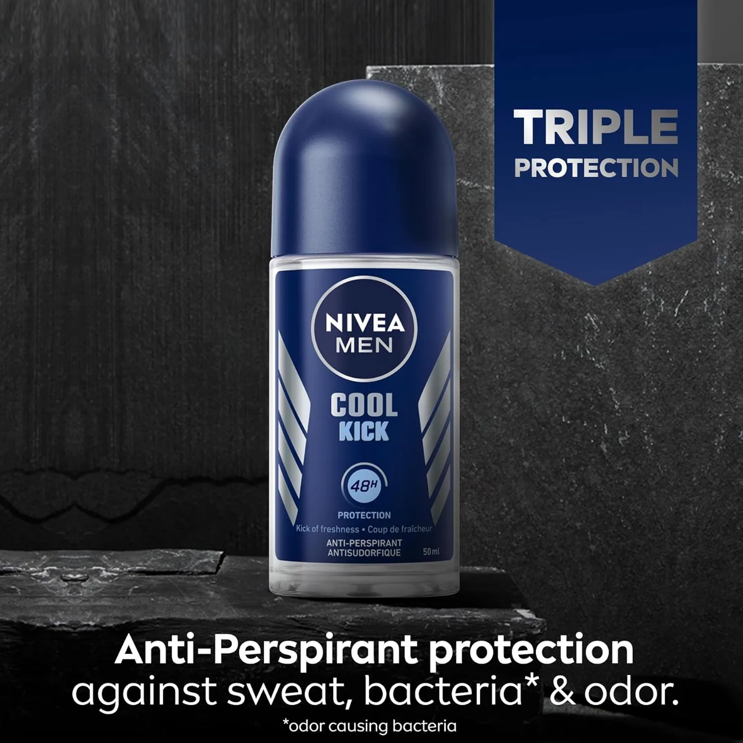 Мужской роликовый дезодорант-антиперспирант NIVEA MEN Cool Kick, 48 часов, 50 мл, набор из 6 штук Nivea — фото 2