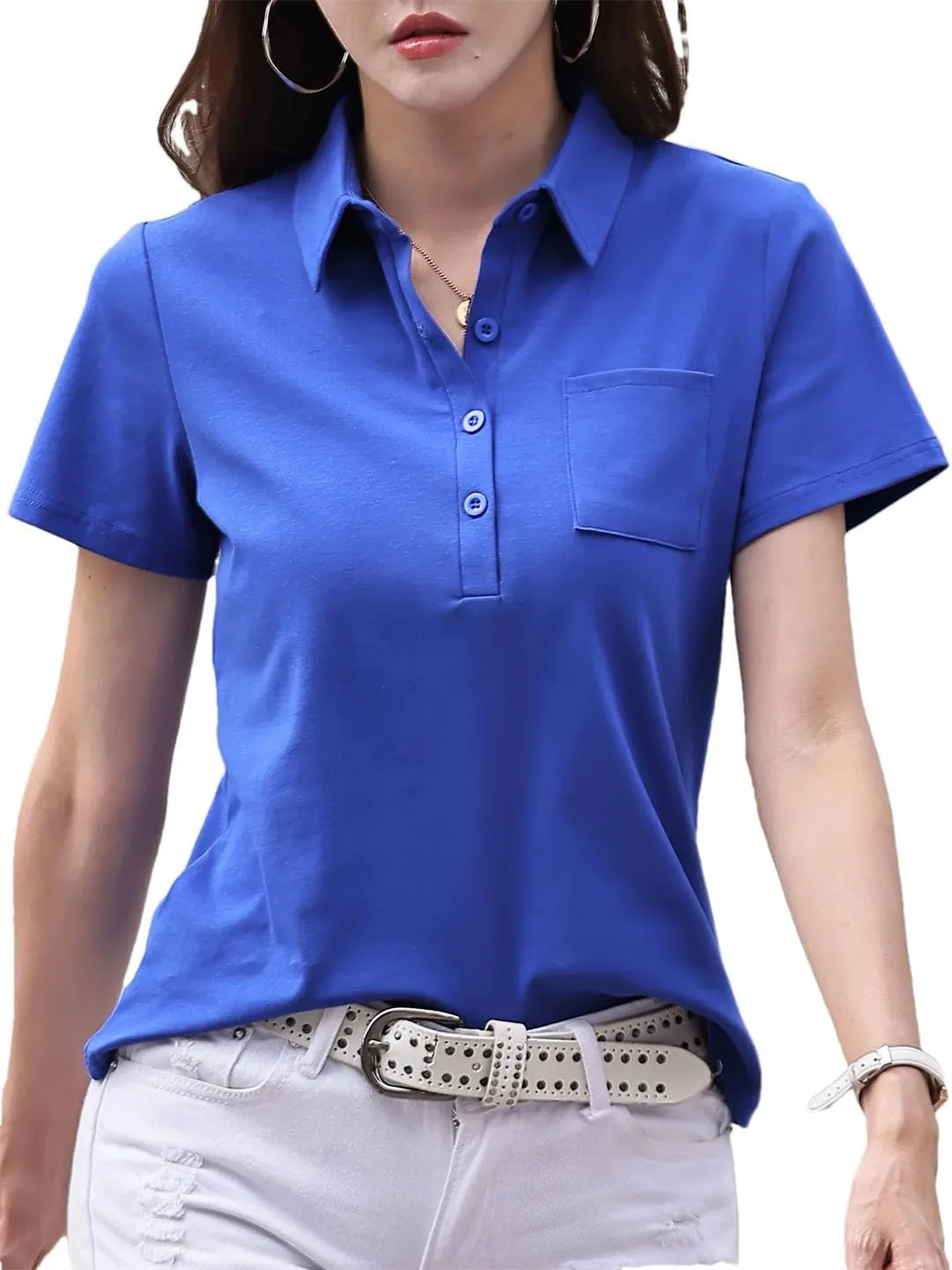 

Женская поло с коротким рукавом и вязаный топ