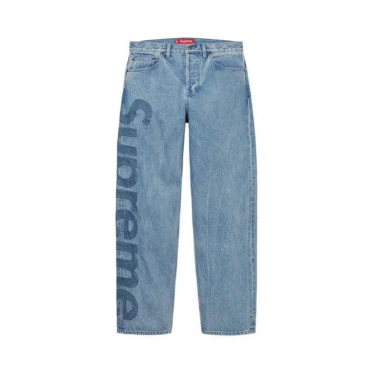 Джинсы Supreme с логотипом Inset Logo, цвет «выцветший синий»