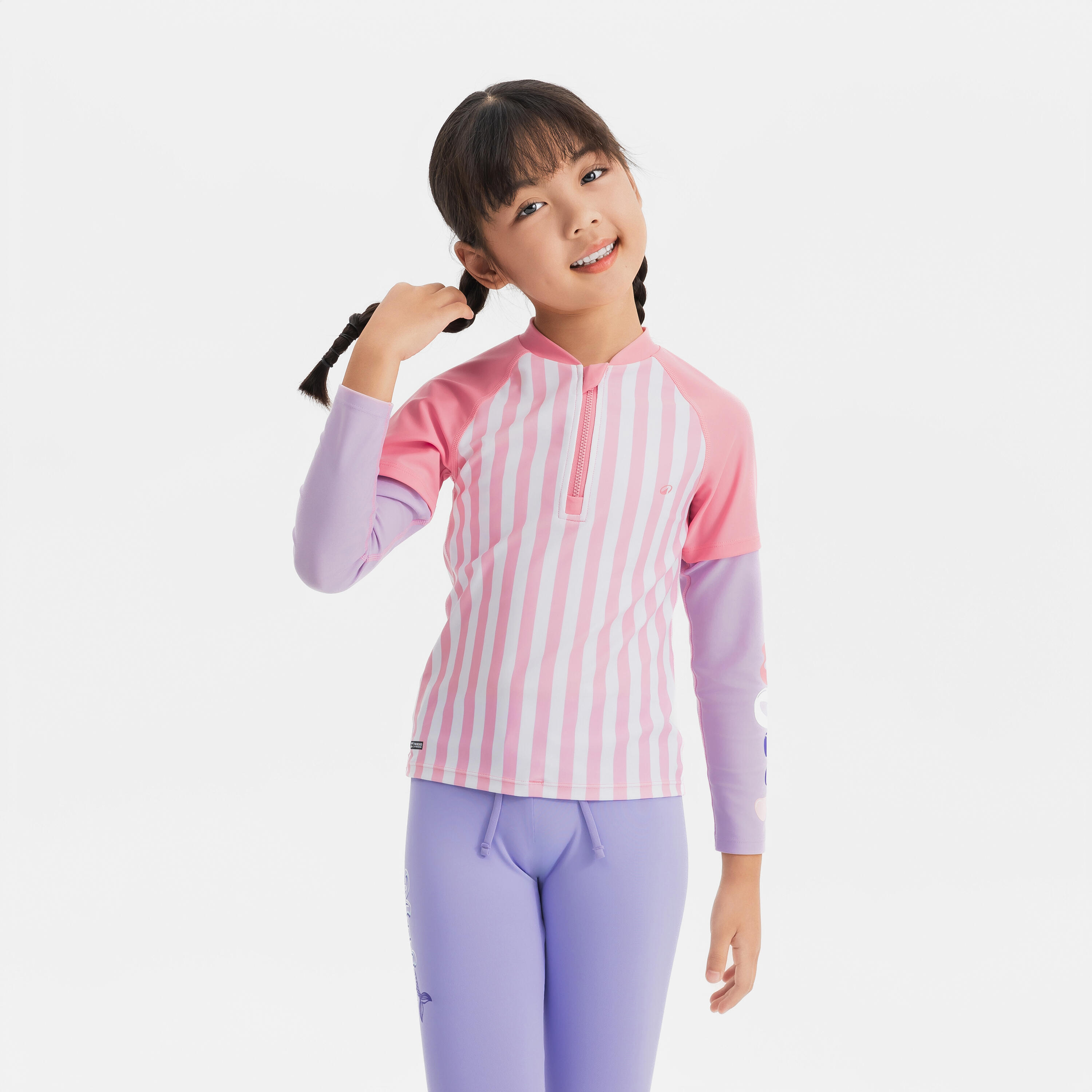 

Рашгард Youth Surf Half Zip 500 STRIP PINK OLAIAN