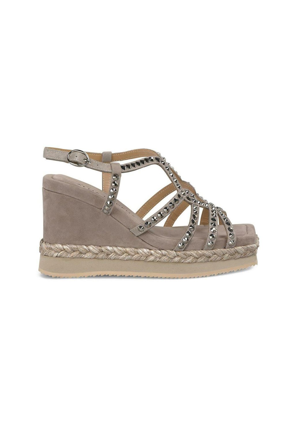 Босоножки на танкетке CON PUNTERA CUADRADA Y CIERRE CON HEBILLA - High heeled sandals Alma en Pena, серо-коричневый — фото 2