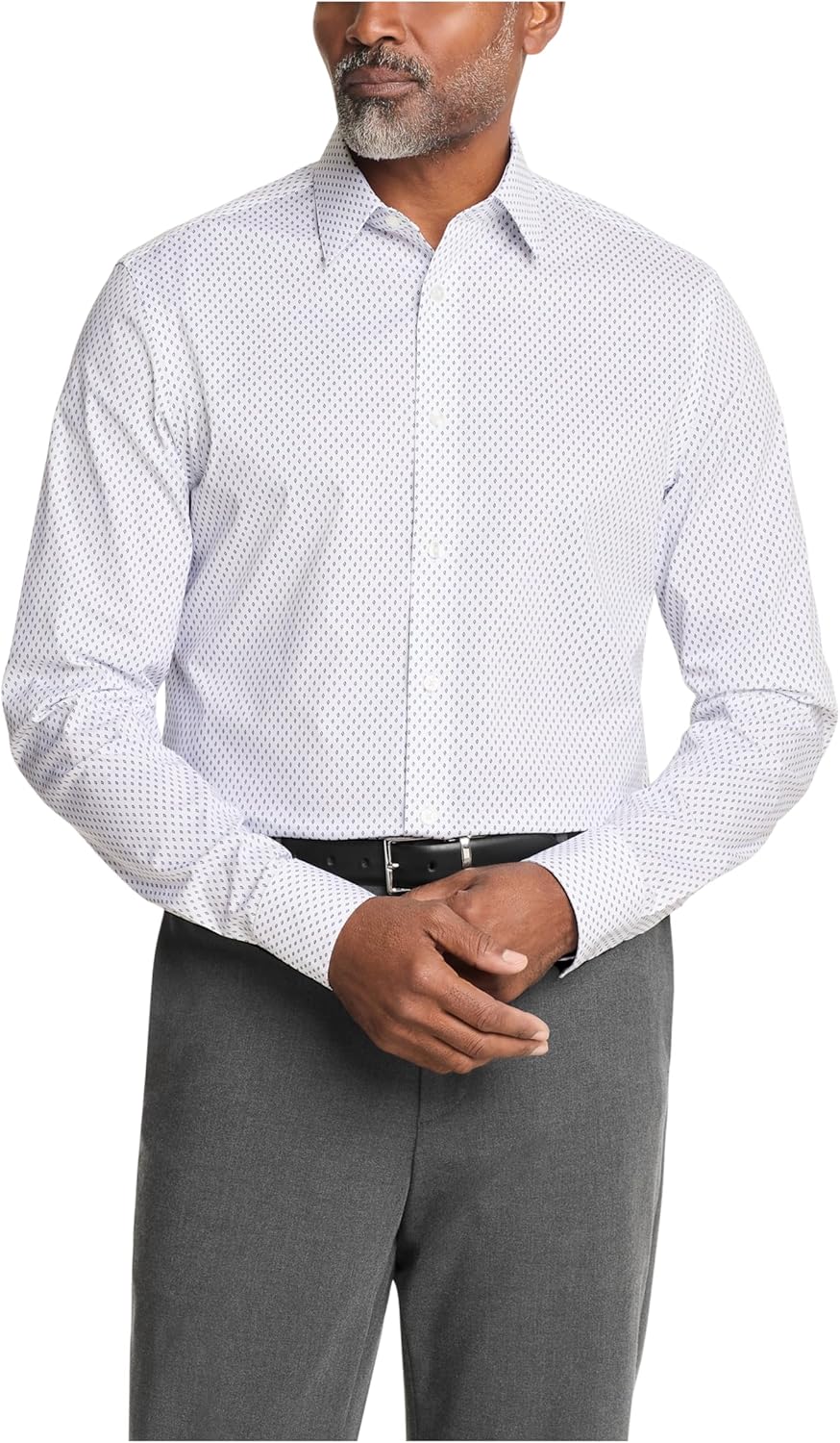 

Мужская рубашка Calvin Klein, классический крой, не требует глажки, с принтом, Navy