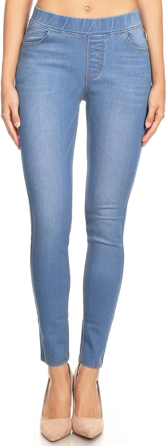 

Женские джинсы скинни на резинке джеггинги с карманами Regular - Plus Size Jvini
