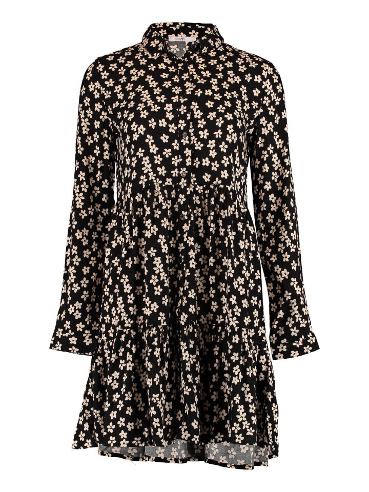 

Длинное платье Hailys Kurz Normale Passform Allover Blumenprint, черный