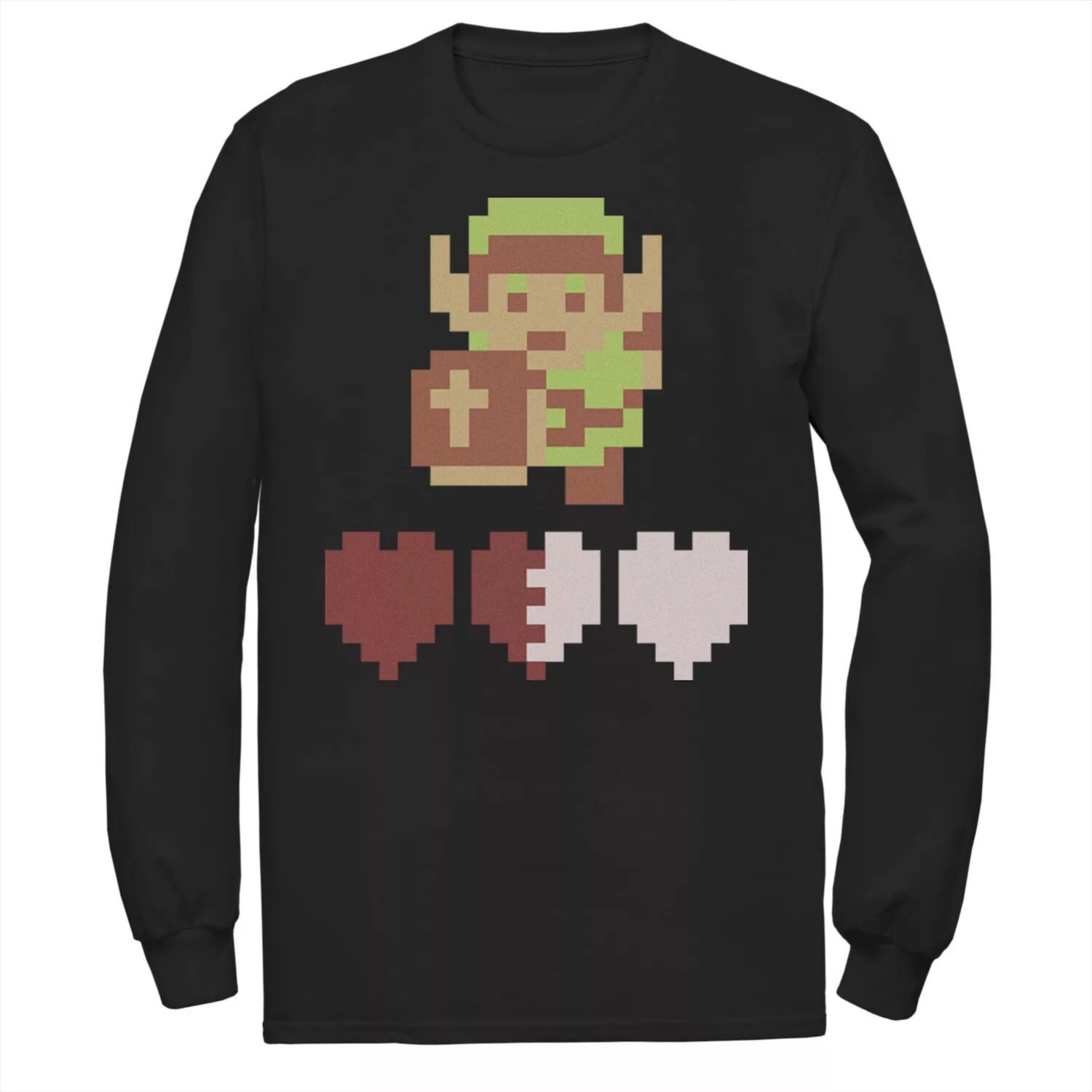 

Мужская футболка Nintendo Legend Of Zelda Link Heart Meter с портретом в пиксельном стиле Licensed Character