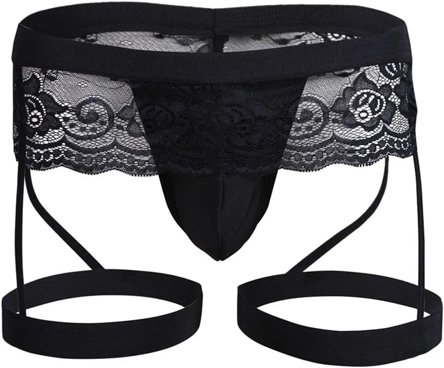 Брифы с кружевным карманом, Black