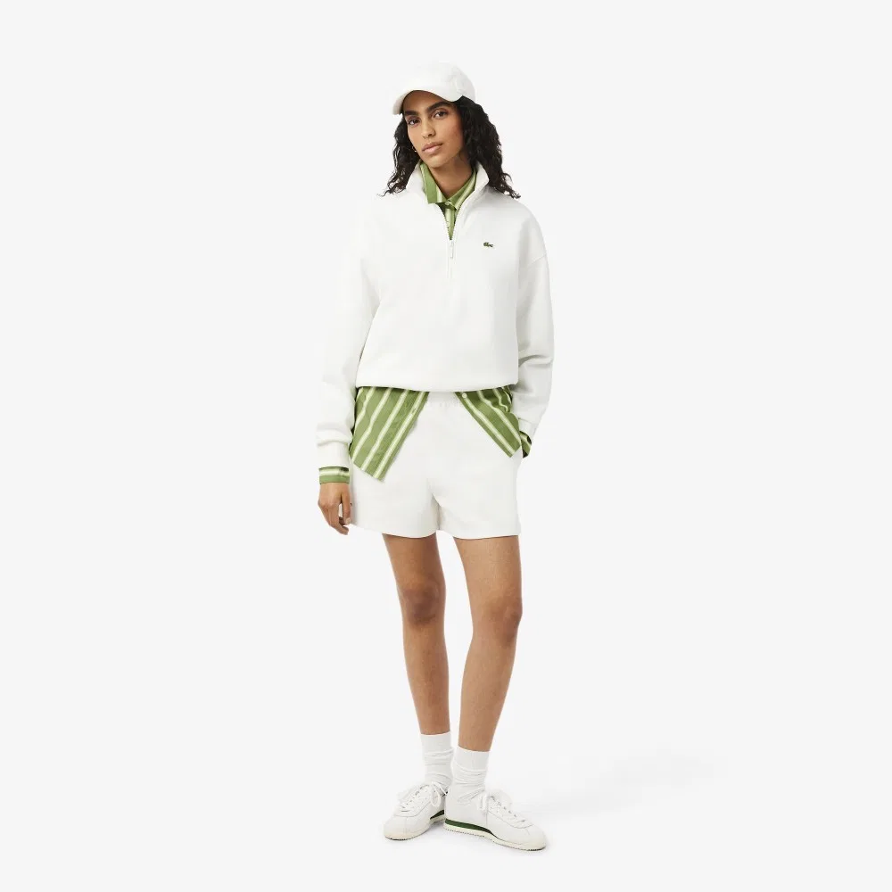 Рубашка Lacoste Классическая Поплиновая Оверсайз, в зеленую полоску — фото 4