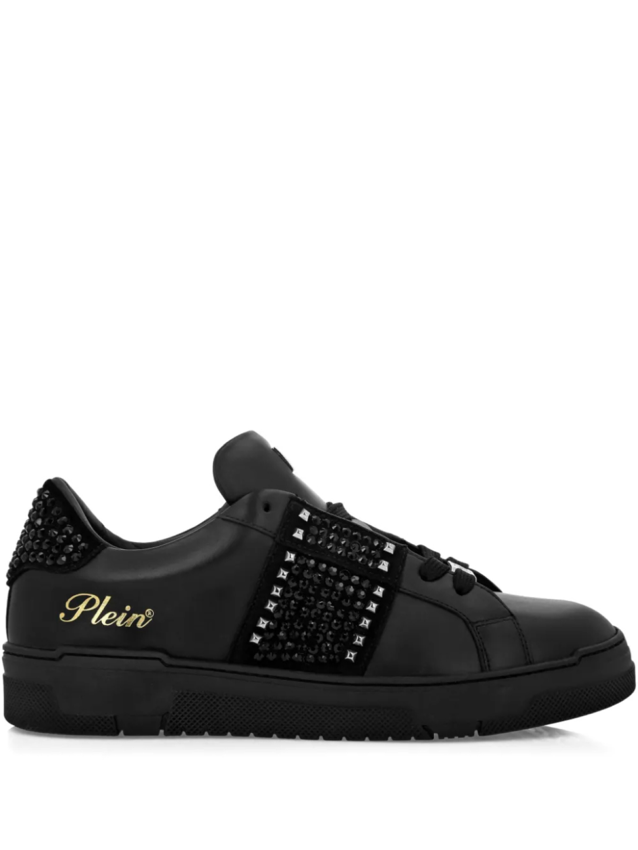 Кожаные кроссовки Strass Studs Philipp Plein, черный