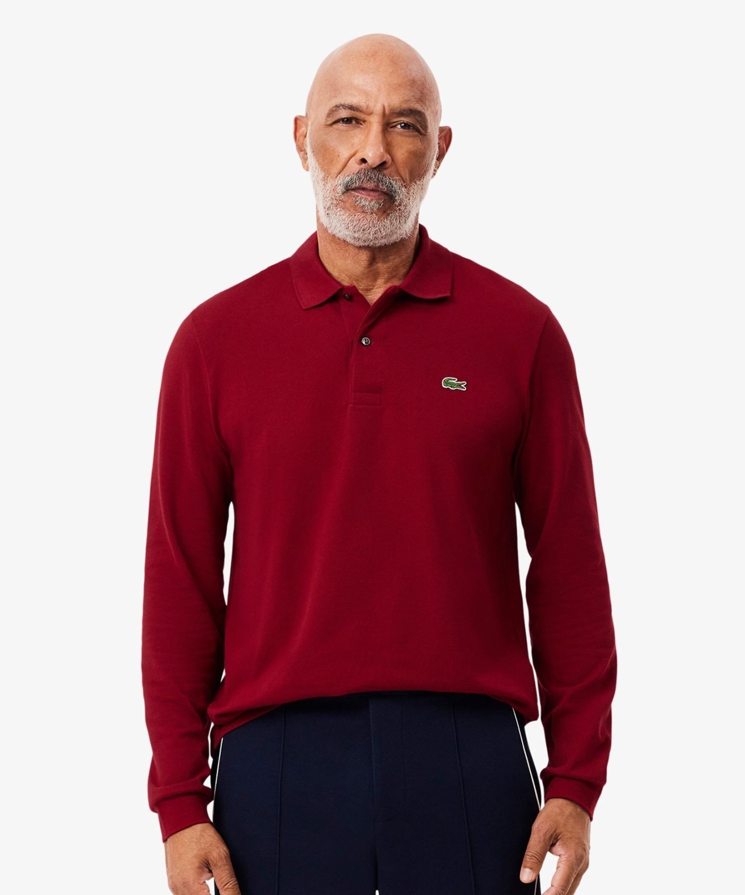 Рубашка-поло с длинным рукавом оригинального кроя LACOSTE, Bordeaux