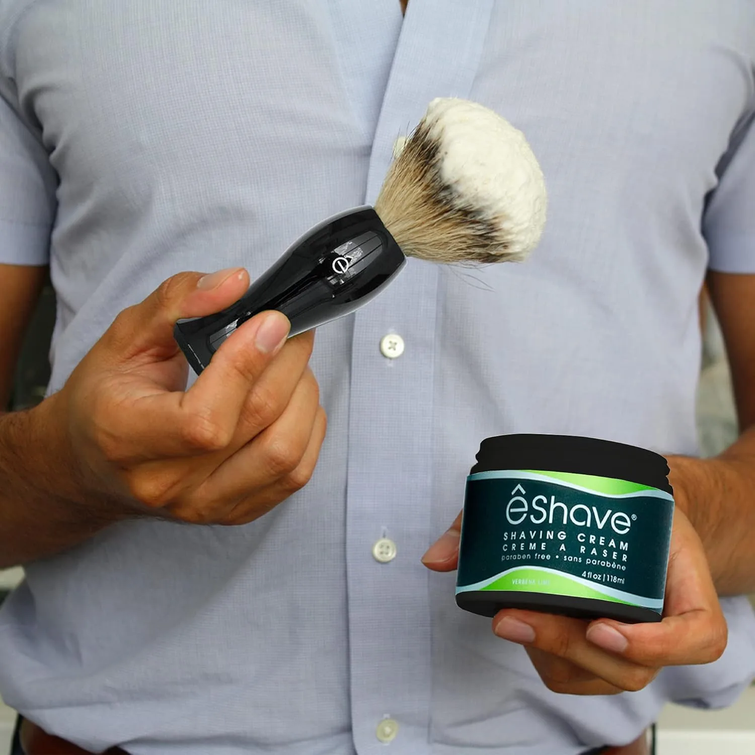 Крем для бритья eShave для мужчин, с ароматом вербены и лайма, предотвращает раздражение и ожоги после бритья, образует обильную пену для мягкого, шелковистого и максимально гладкого бритья. — фото 3