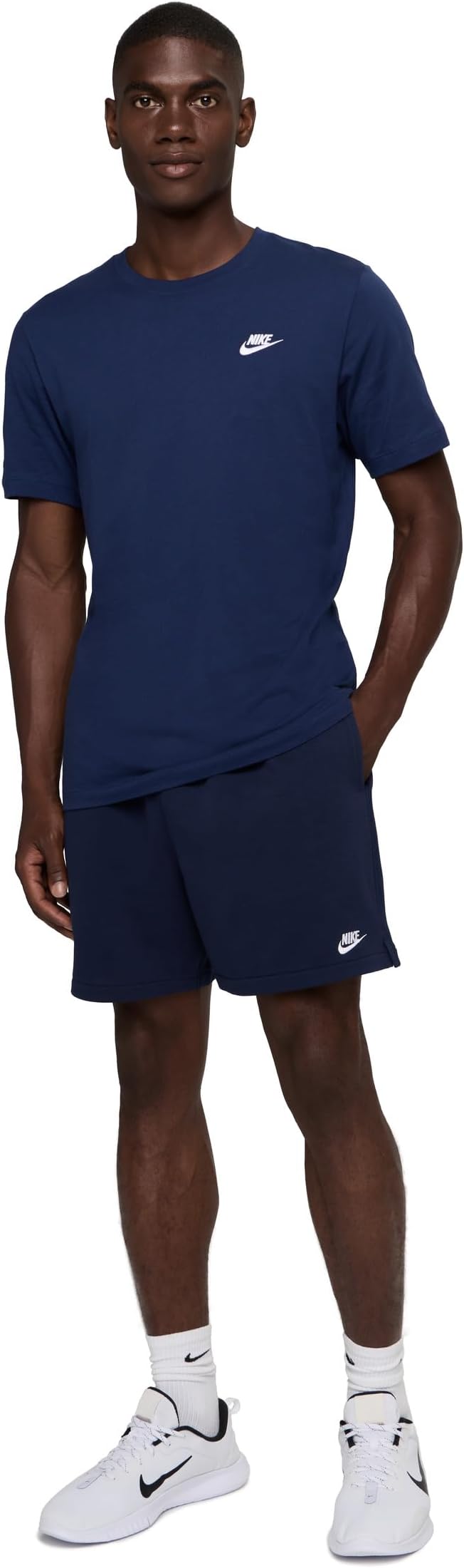 Мужские клубные шорты из французского трикотажа Flow Nike, Obsidian/Obsidian/White — фото 2