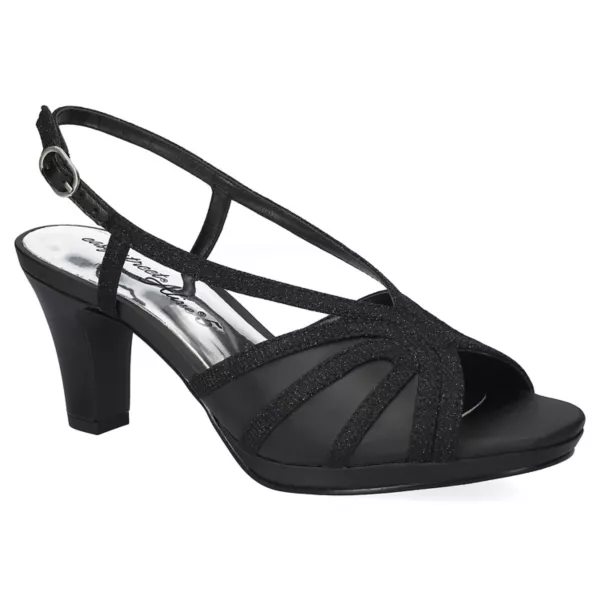Женские босоножки на каблуке с открытой пяткой Starlight Easy Street, цвет black satin