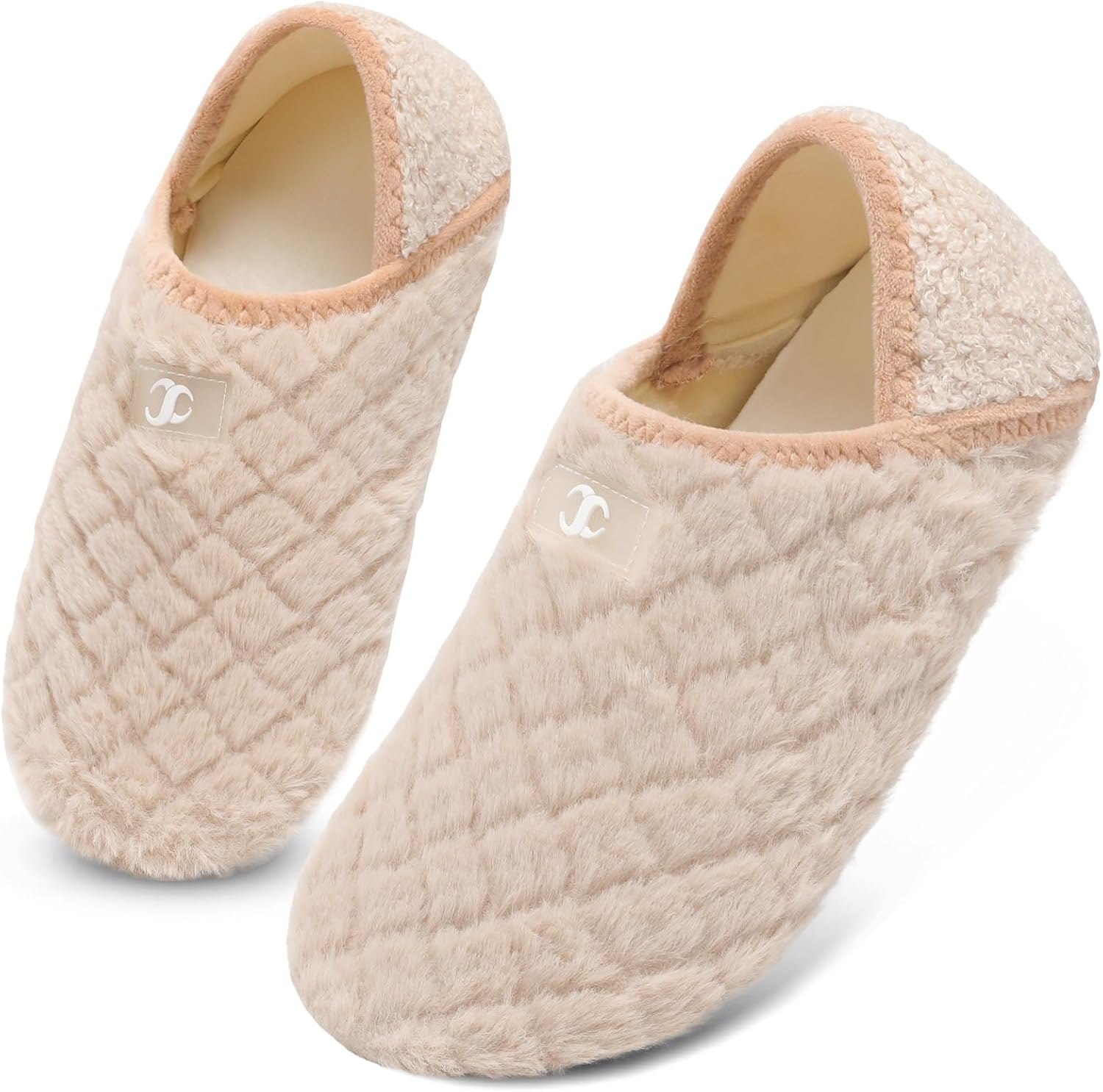 

Домашние тапочки для мужчин и женщин Scurtain, носки-тапочки, унисекс, взрослые, с бархатной подкладкой, легкие домашние тапочки, дорожные тапочки с нескользящей подошвой, теплые тапочки, бежевый