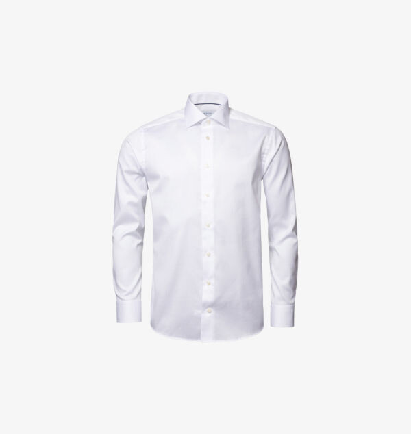 

Рубашка из хлопчатобумажной саржи с вырезом-воротником и одинарными манжетами. Eton, белый