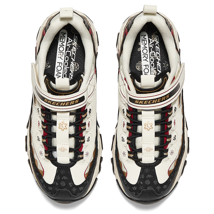 Низкие повседневные кроссовки Black White Skechers, черно-белые — фото 3