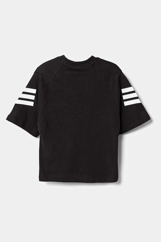 Детская хлопковая футболка Adidas, черный — фото 3