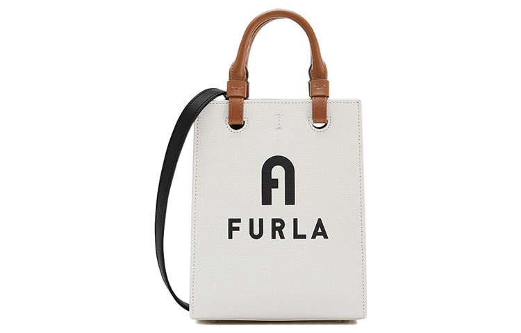 

Furla Стильный кожаный рюкзак унисекс мини через плечо женский белый и черный
