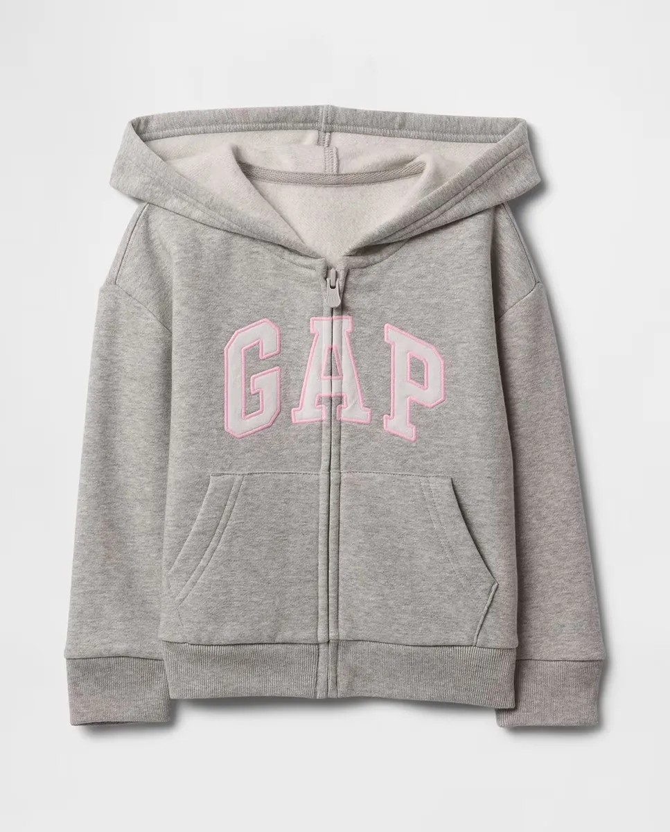

Толстовка с капюшоном на молнии для девочек Gap, серый