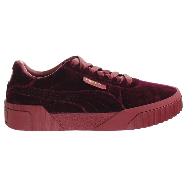Бархатные женские бордовые кроссовки Cali Puma, красный