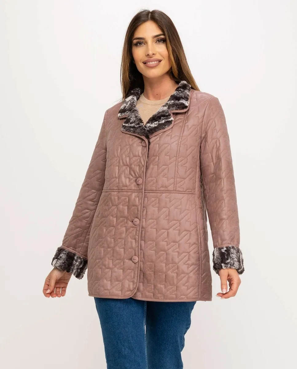 

Женская парка из технической ткани с искусственным мехом Fsh, розовый