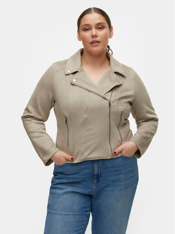 

Узкая куртка из искусственной кожи Vero Moda Curve, серый