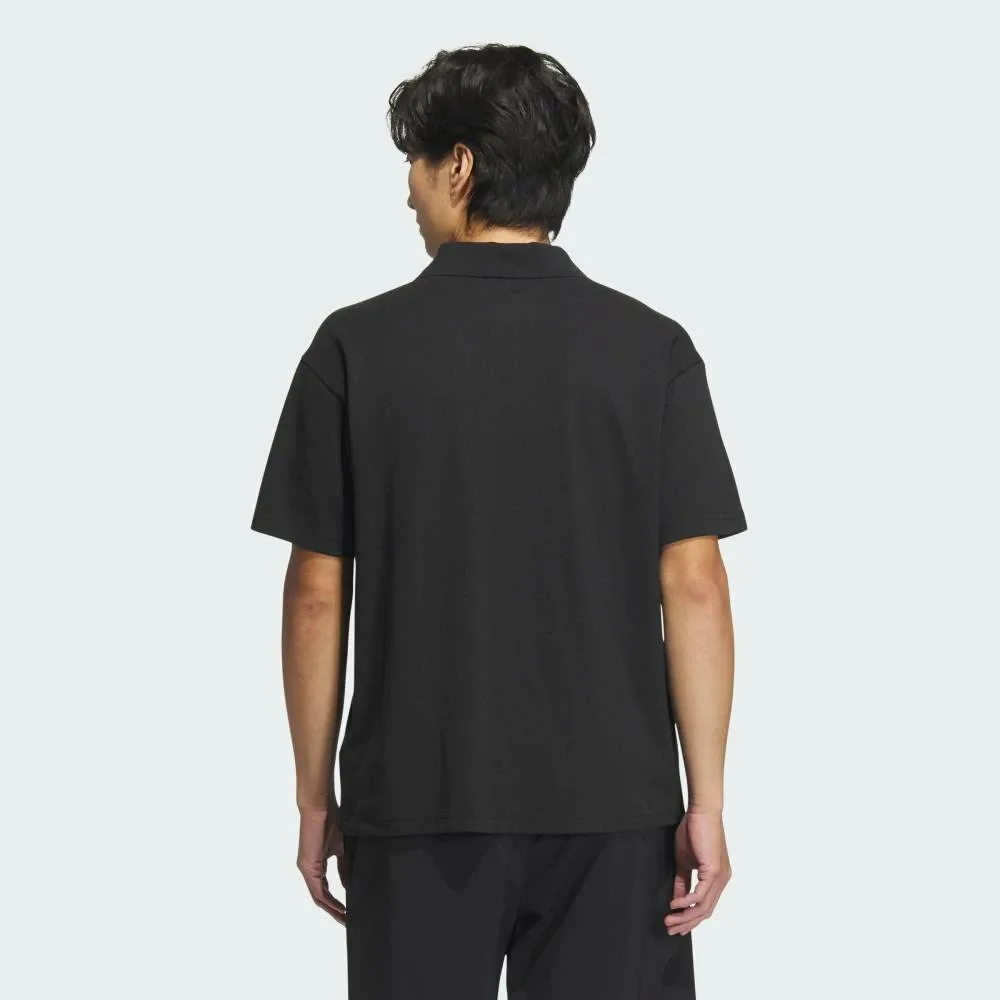 Футболка-поло Essentials Plus свободного кроя с коротким рукавом и небольшим логотипом Adidas, black — фото 2
