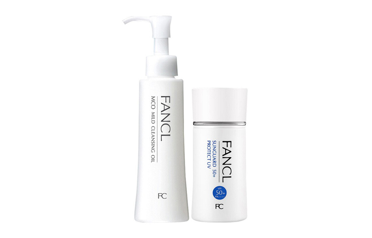 Набор для ухода за кожей: Quick Purifying Cleansing Oil, Double Protection Sunscreen Lotion, Soothing Cleaning FANCL, three-piece set: rapid cleansing oil 120ml+spf sunscreen lotion 60ml *2 — фото 2