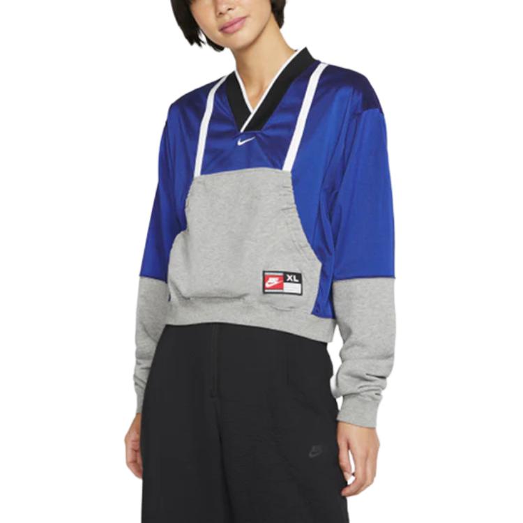 Nike Свитшот Women's Blue Gray V-образный вырез Moderate Regular — фото 4