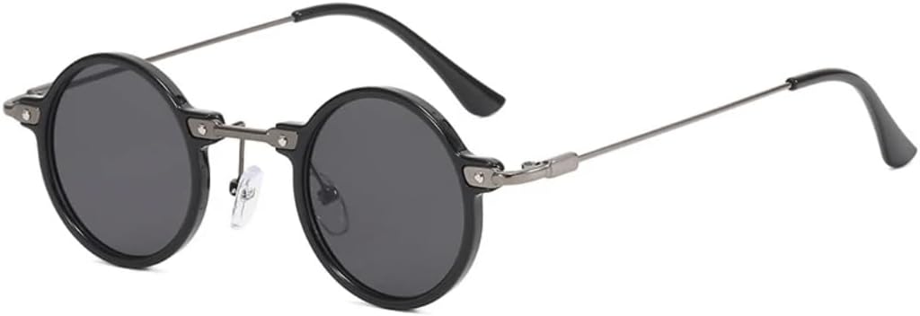 

Солнцезащитные очки с защитой от УФ-излучения UV400 | Маленькая круглая оправа | Линзы конфетных цветов для занятий спортом на открытом воздухе и вождения DSVIGF, Black Gray