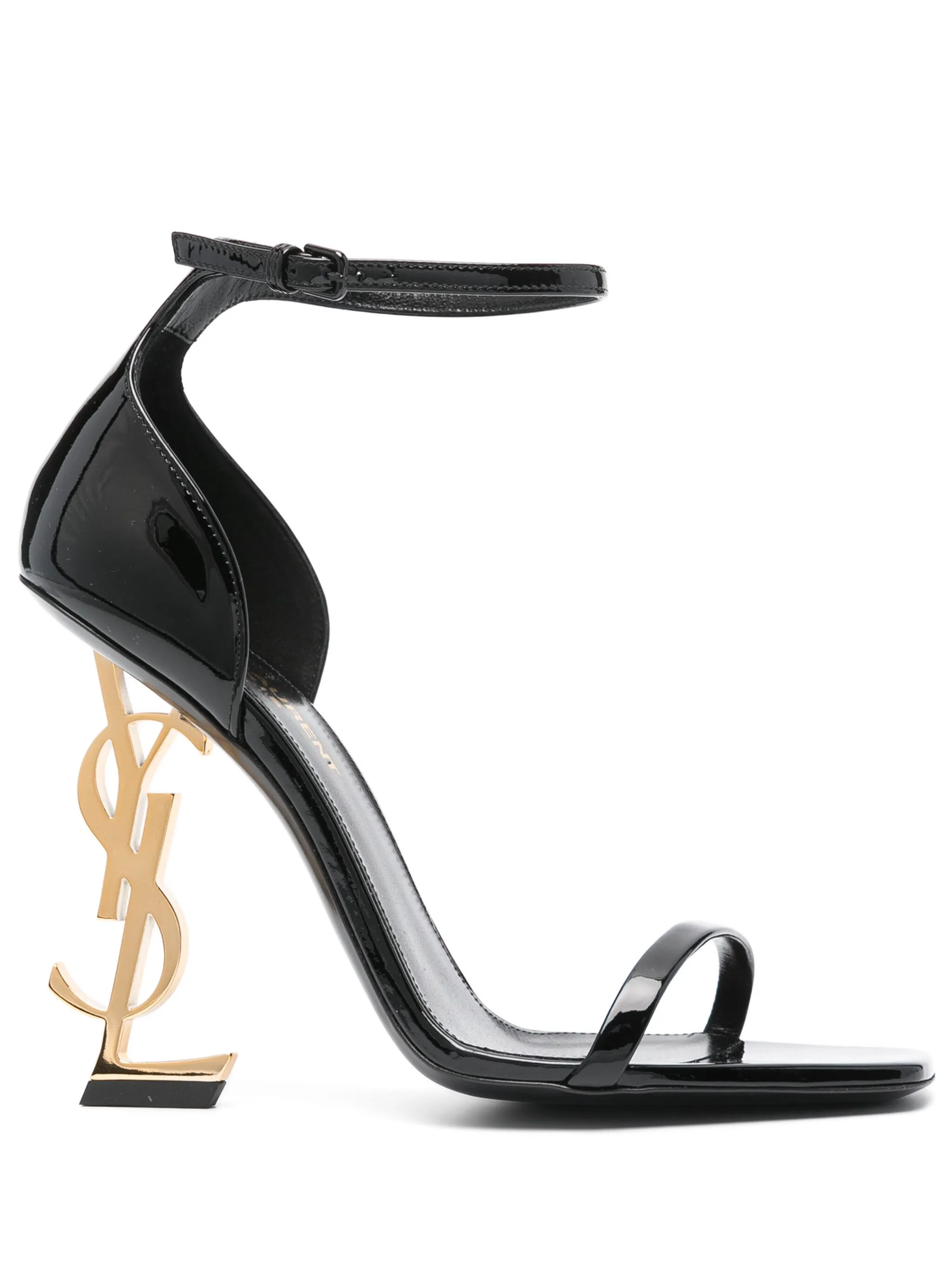 Лакированные босоножки Opyum 110 Saint Laurent, черный
