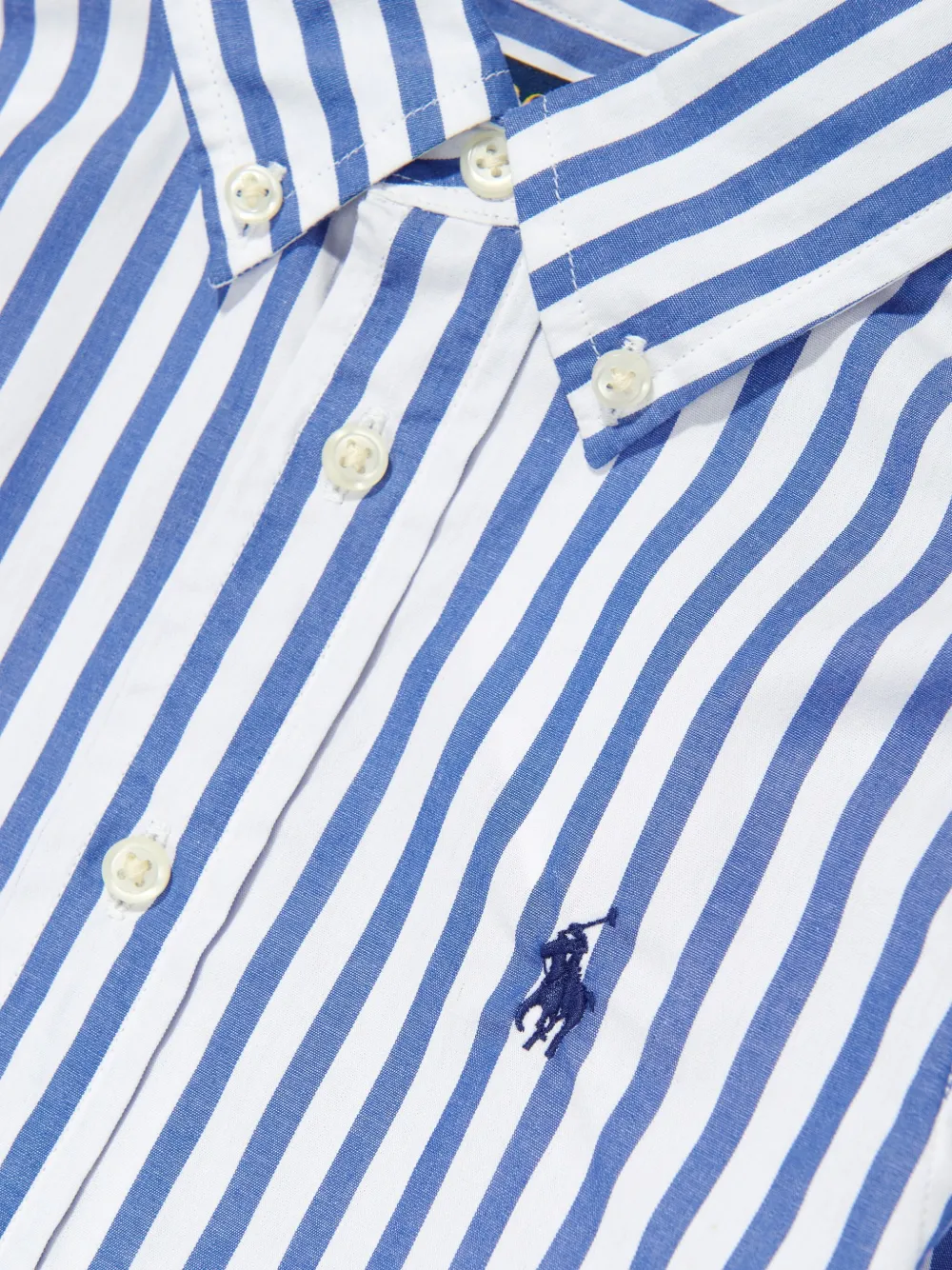 Поплиновая рубашка в полоску POLO RALPH LAUREN KIDS, синий — фото 3