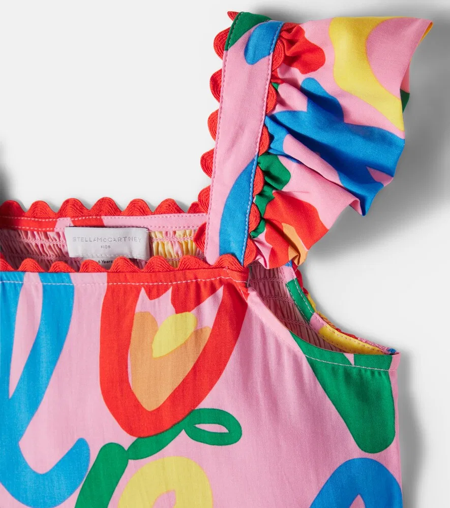 Топ с принтом и оборками Stella McCartney Kids, розовый — фото 4