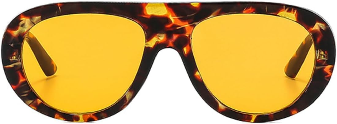 

Модные солнцезащитные очки Melrose Fashion Pilot с желтыми линзами, для женщин и мужчин, с защитой от УФ-излучения UV400, стильные цельные солнцезащитные очки, модель 1164, Leopard Orange