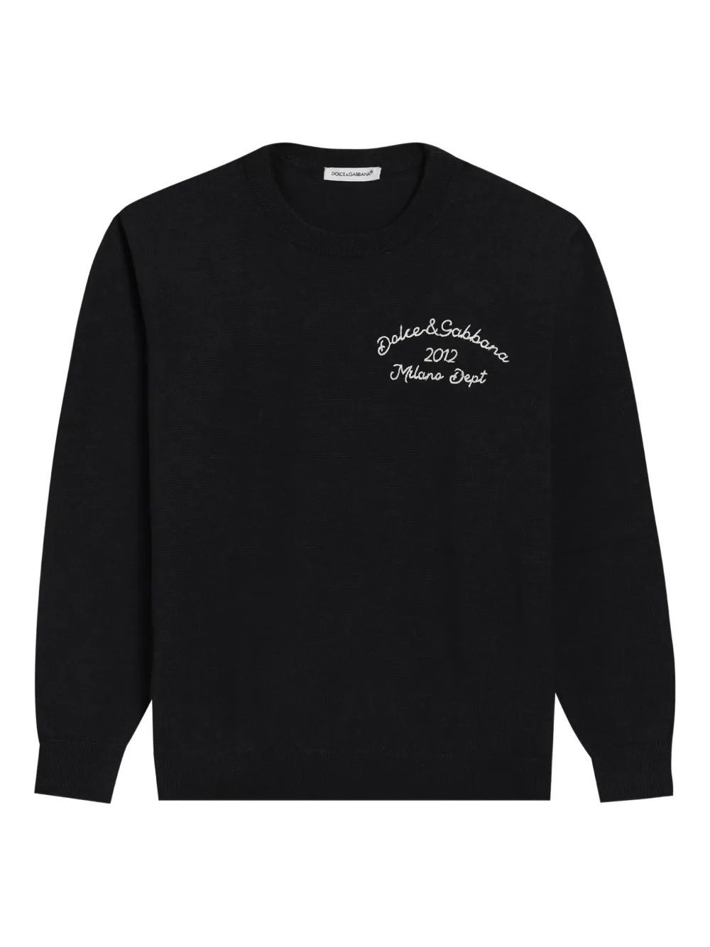 

Вышитый свитер с круглым вырезом Dolce & Gabbana Kids, черный