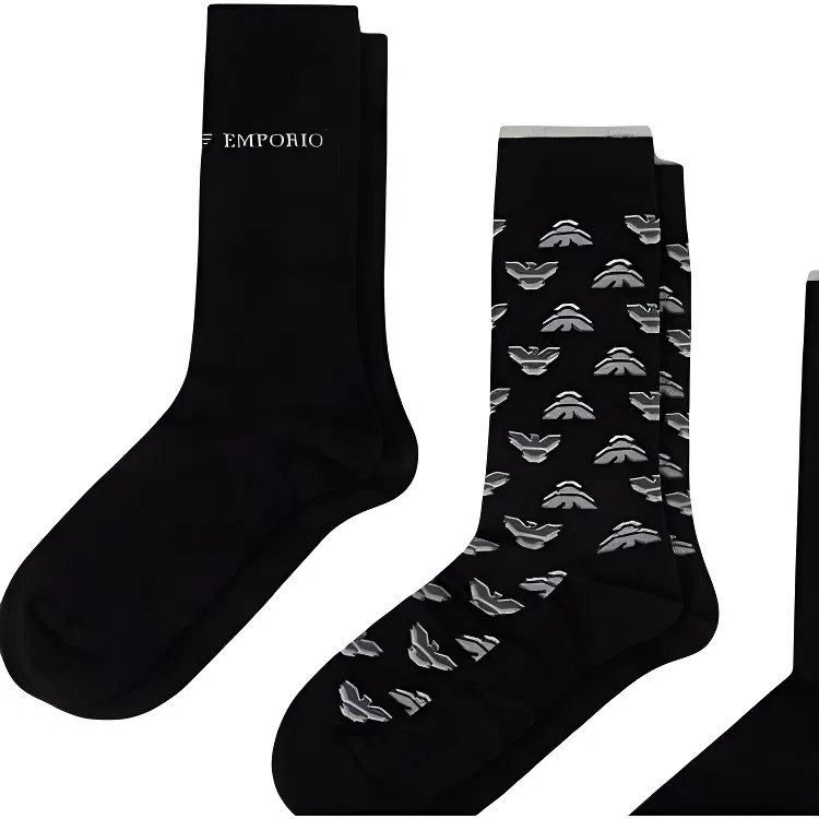 Носки Emporio Armani Crew Socks 3 пары черные — фото 4