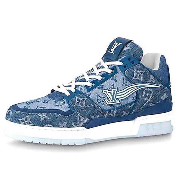 

Кроссовки trainer ankle sneakers 'denim monogram' Louis Vuitton, синий