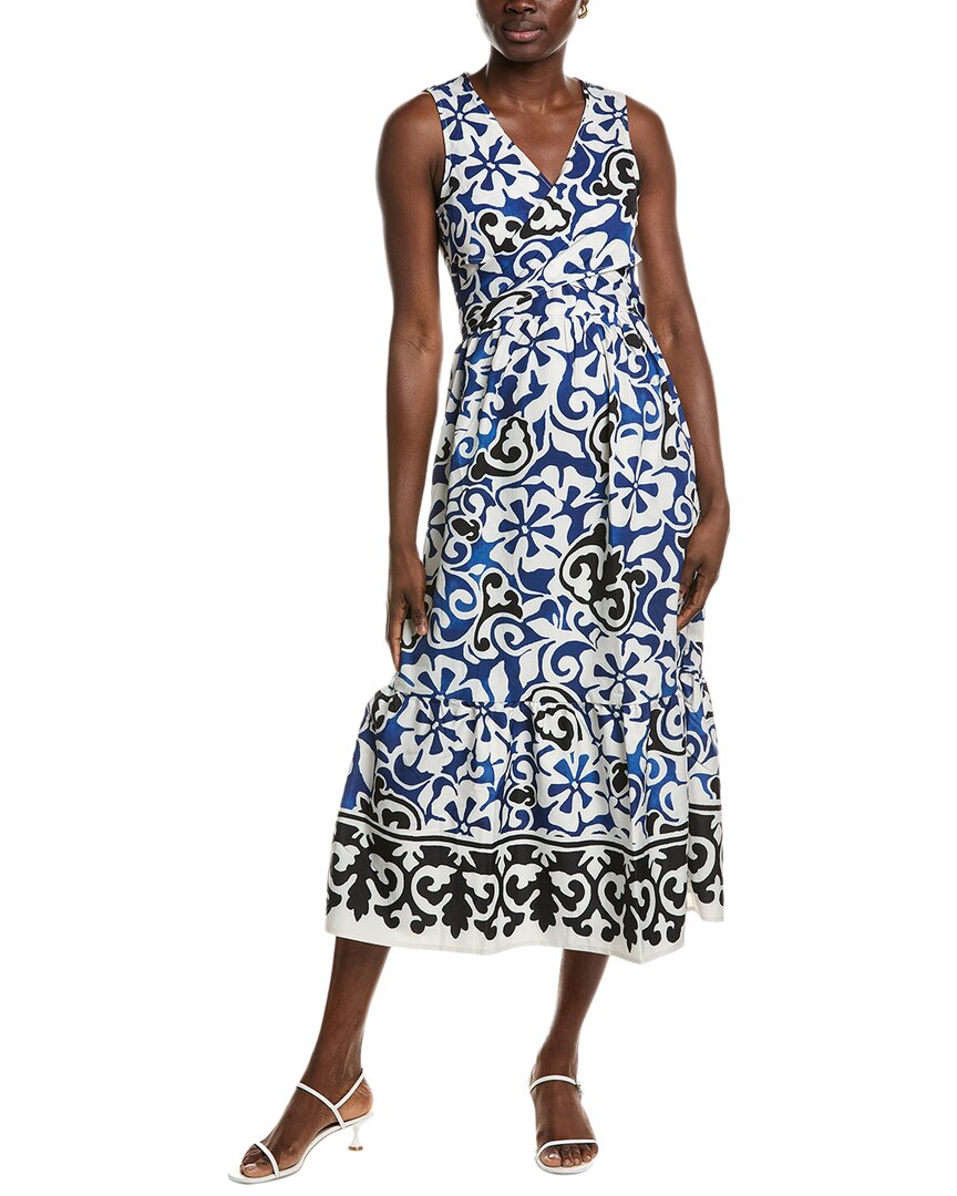 

Айпонелли Платье миди с завязкой спереди IPPONELLI, синий