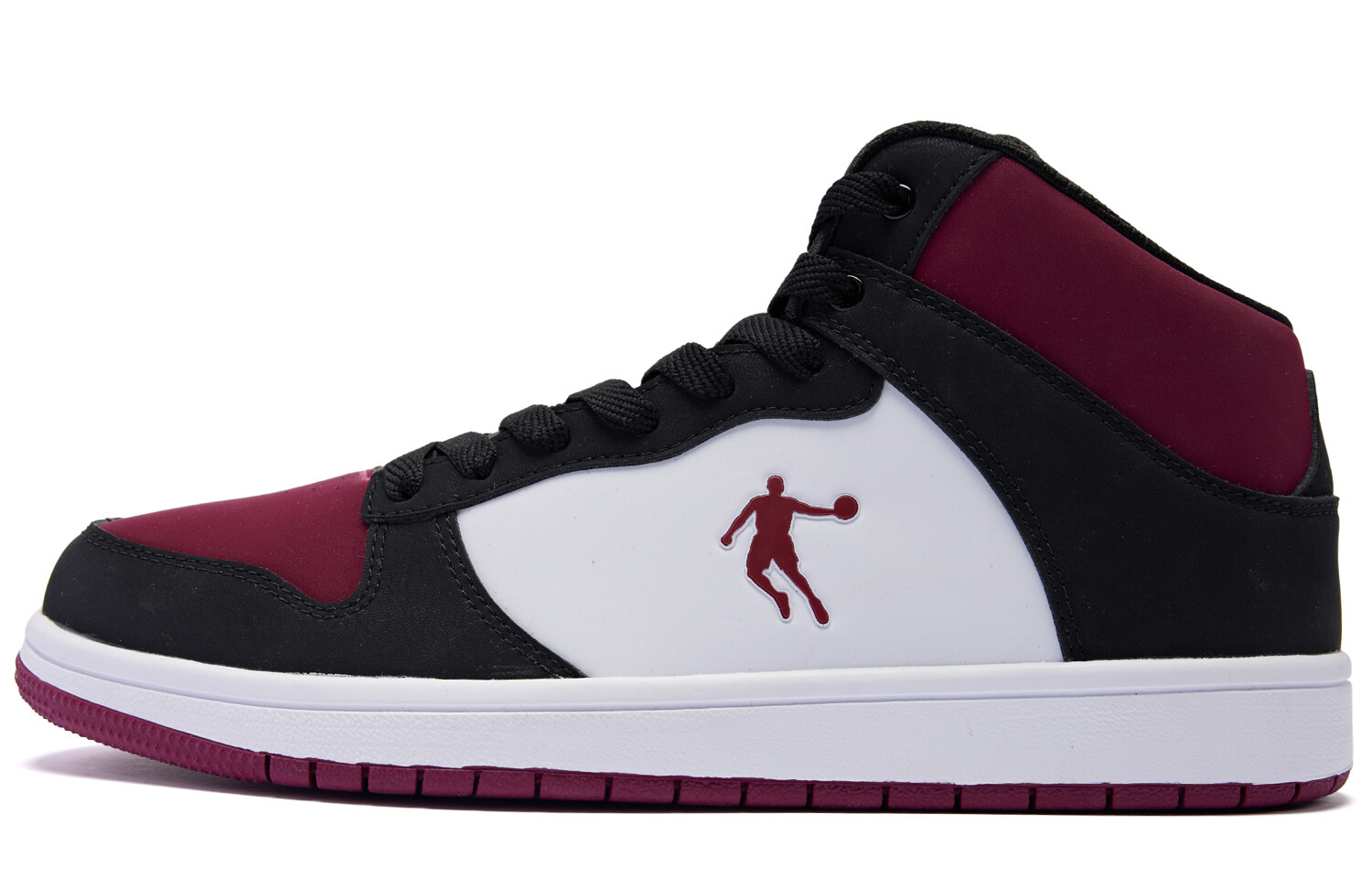 

Кроссовки QIAODAN Skateboarding Shoes Men High-top Black/Red, черный/красный
