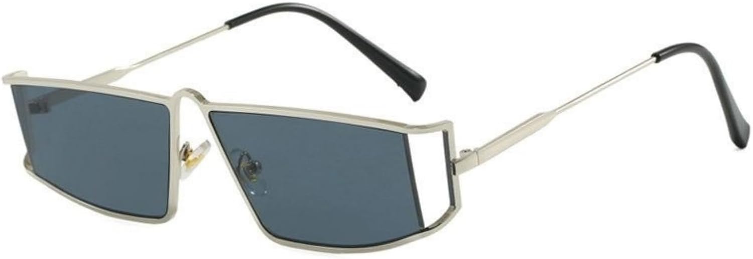 

Солнцезащитные очки Willochra Retro Small Metal Square для женщин, модные в стиле 90-х, и мужские прямоугольные, черные, в стиле панк, с защитой от УФ-излучения UV400, C6