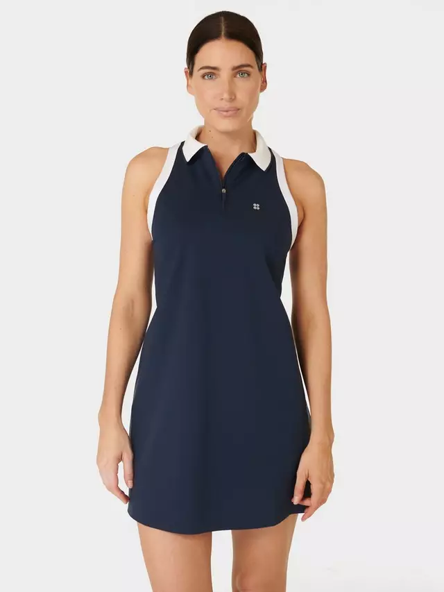 

Платье Sweaty Betty Power Match Point Pleat Tennis, темно-синий