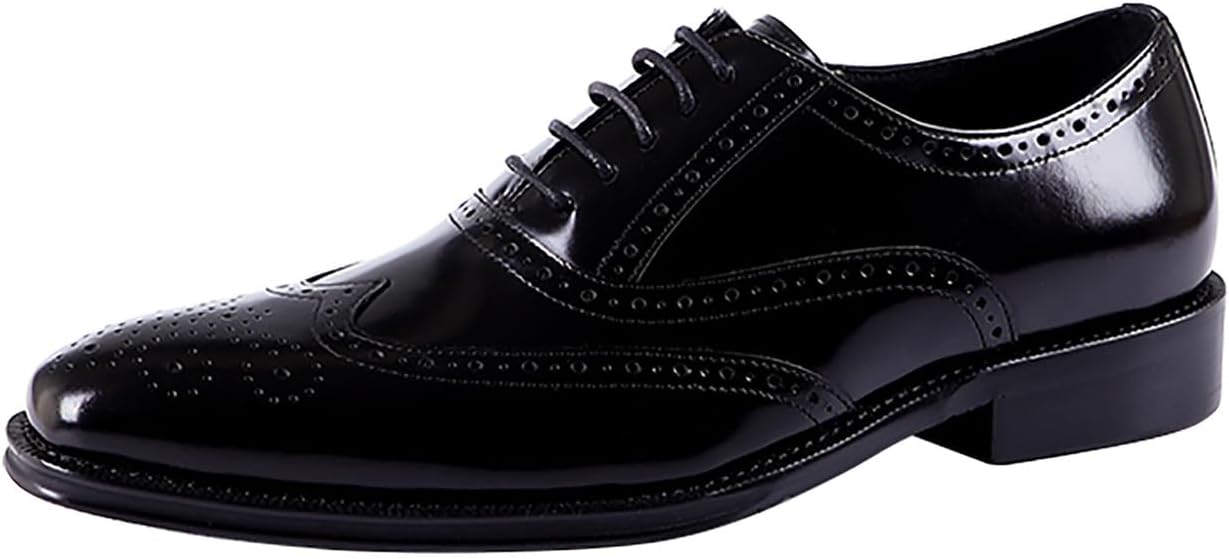 

Мужские туфли Santimon Oxfords из натуральной кожи, броги с крылышками, дерби, деловые и повседневные модные туфли для ходьбы, черный