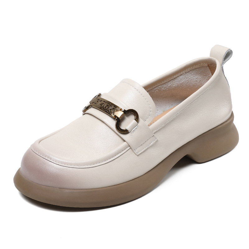 Devanro Коричневые и бежевые лоферы для женщин, цвет Beige