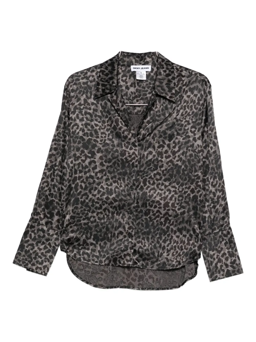 

Рубашка с застежкой на пуговицы и анималистичным принтом Dkny, серый