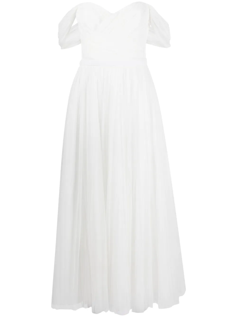 

Платье макси со сборками Ana Radu, белый