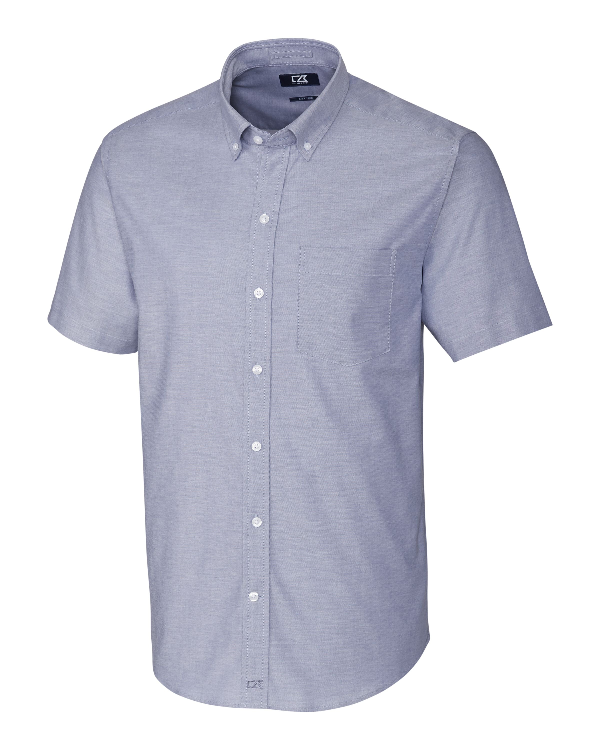 

Рубашка мужская Cutter & Buck Stretch Oxford с коротким рукавом для больших и высоких, светло-голубой