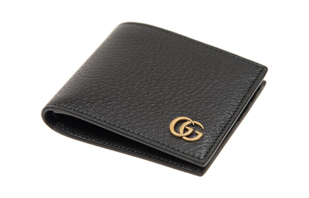 Чёрный кожаный большой бифолд кошелёк GG Marmont GUCCI — фото 2
