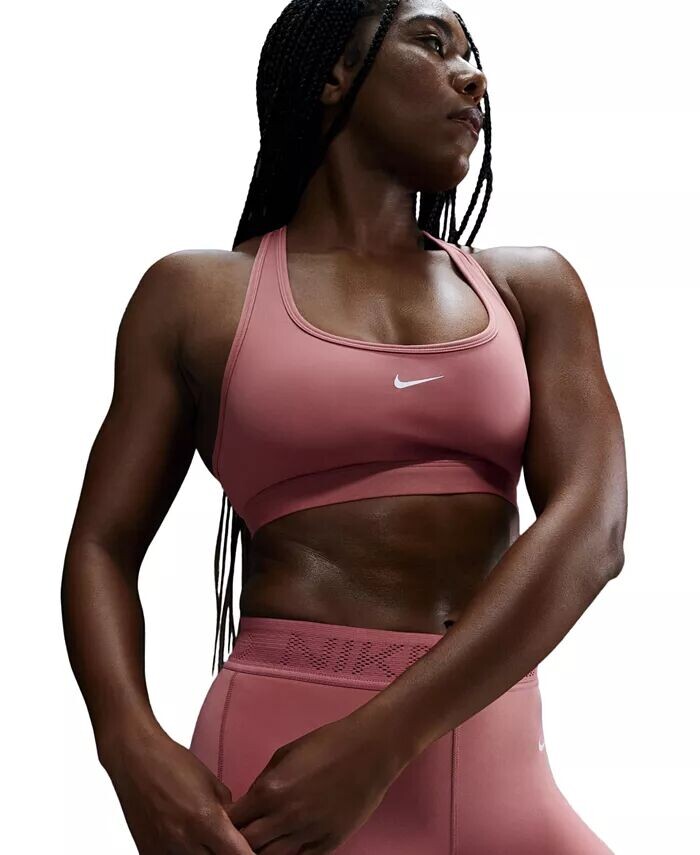 

Женский спортивный бюстгальтер Swoosh Light-Support без подкладок Nike, красный